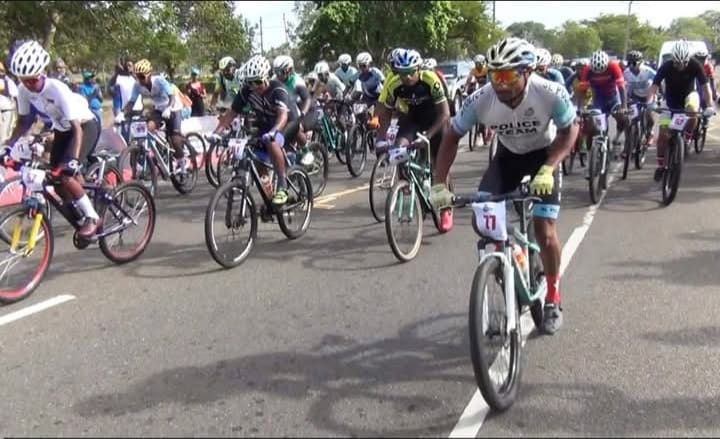 Cyclists riding through the scenic Yoda Ela landscape